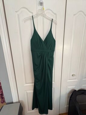 Dark green V-Neck Spaghetti Strap Dress
